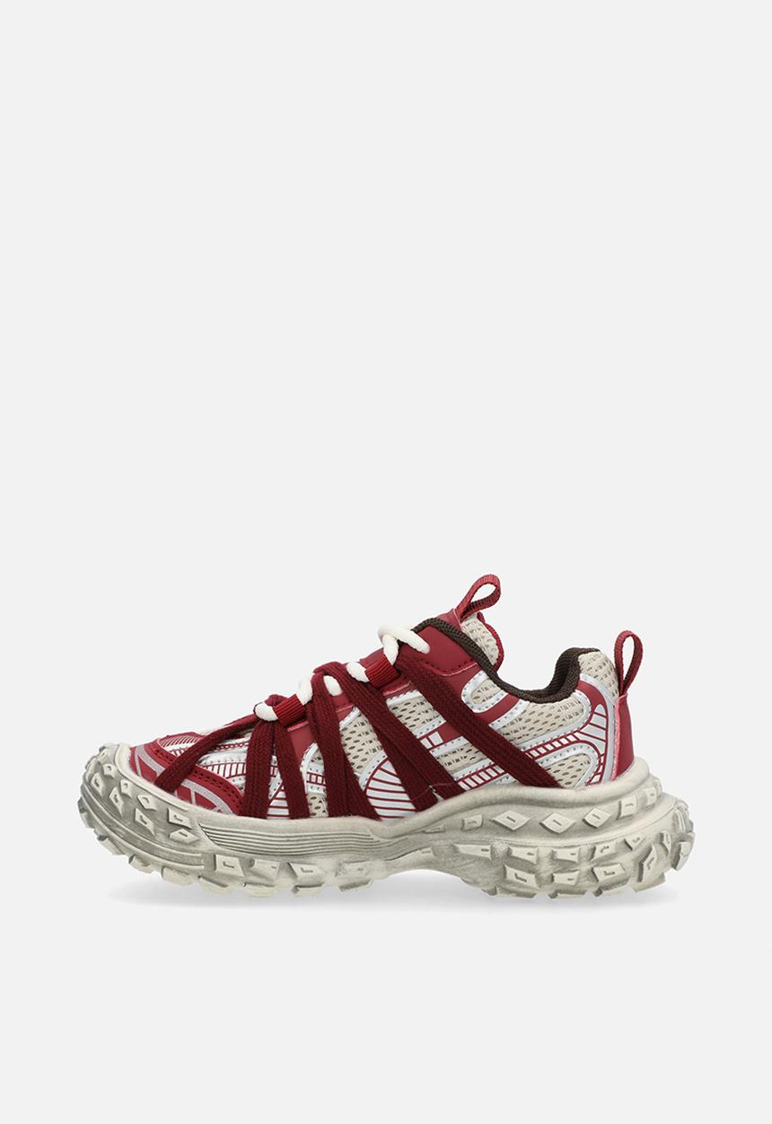 Pop Candy - Lace up sneakers - red & white