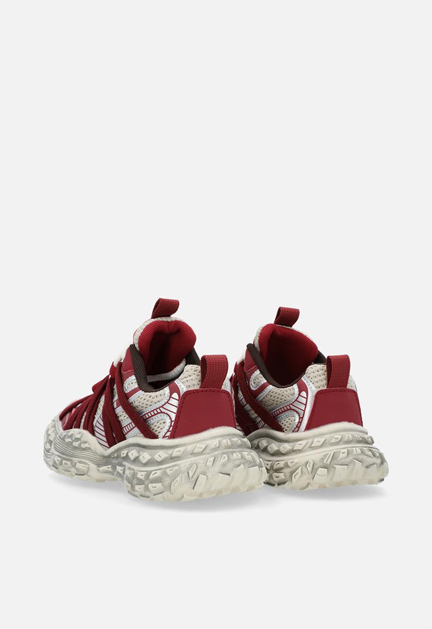 Pop Candy - Lace up sneakers - red & white