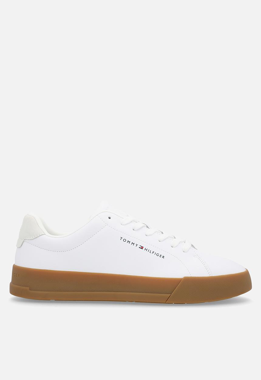 Tommy Hilfiger - Th court leather grain ess - white/gum