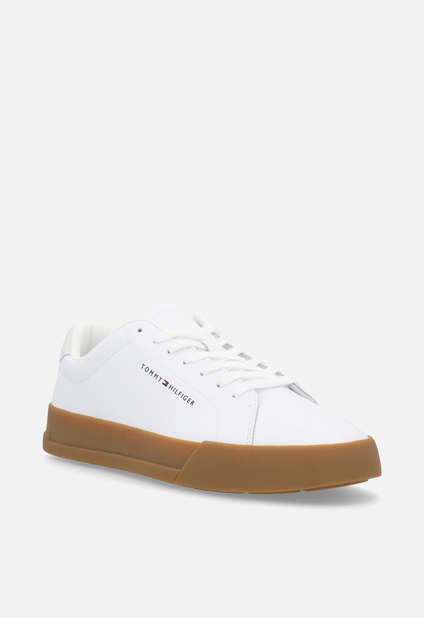 Tommy Hilfiger - Th court leather grain ess - white/gum