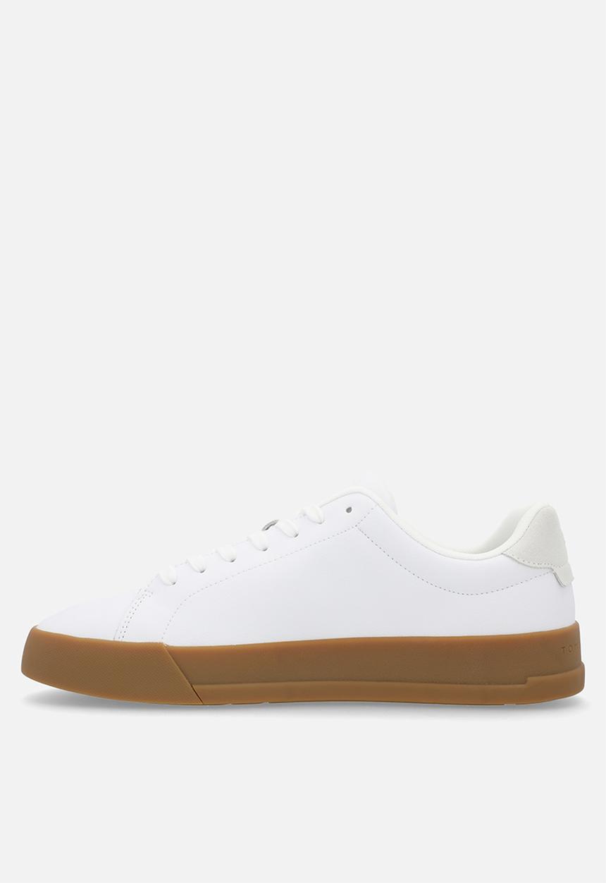 Tommy Hilfiger - Th court leather grain ess - white/gum