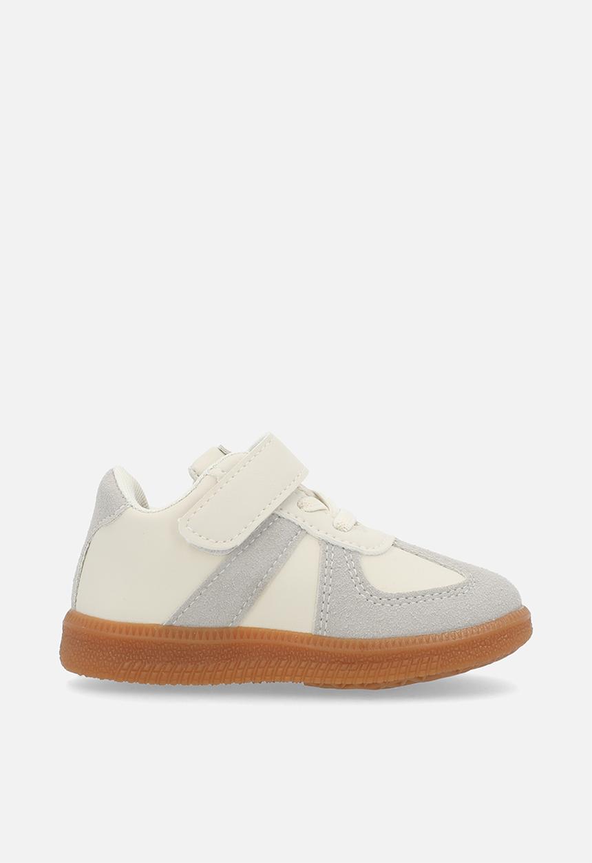 Pop Candy - Lace & velcro sneakers - white & grey