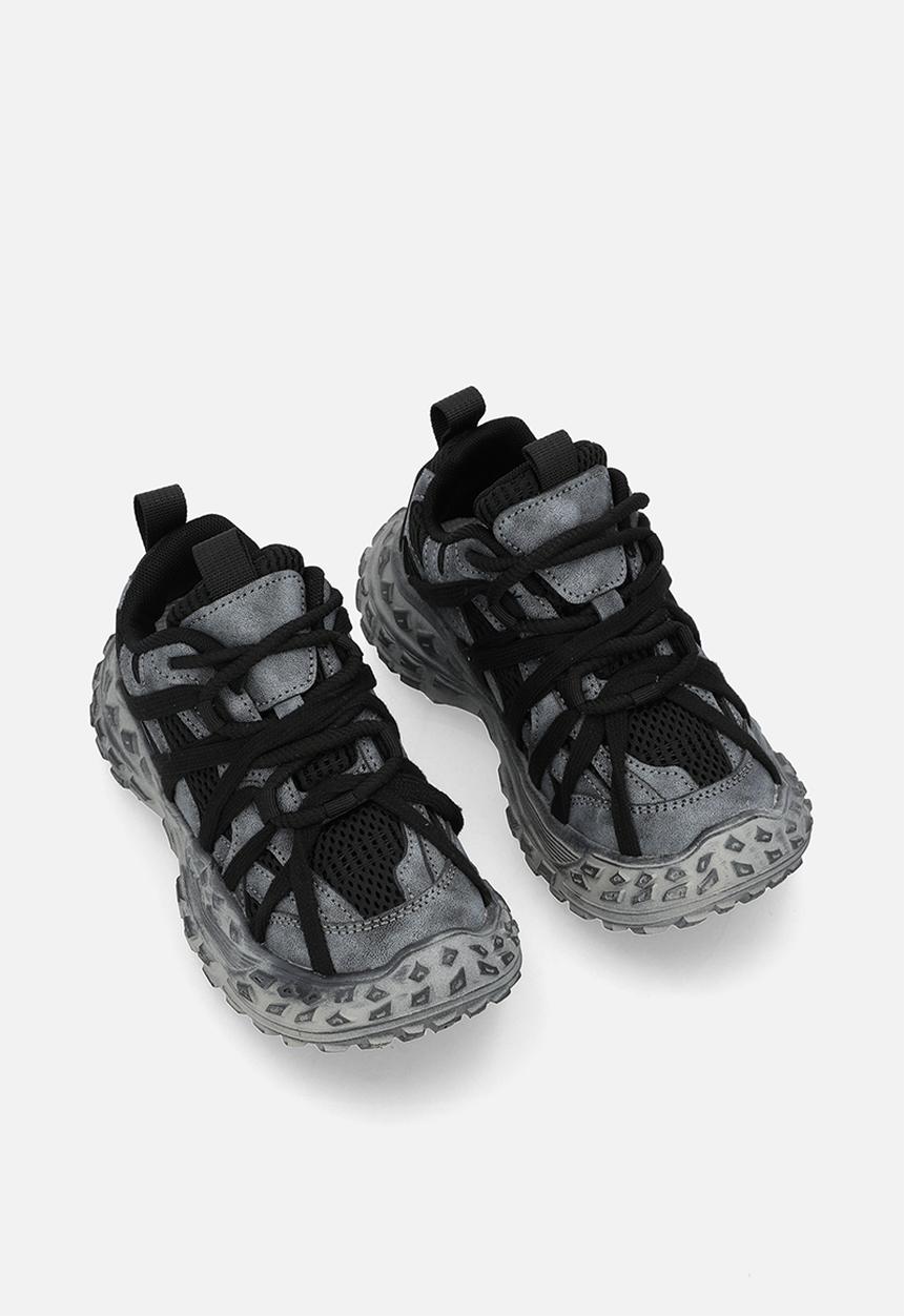Pop Candy - Lace up sneakers - blue & black
