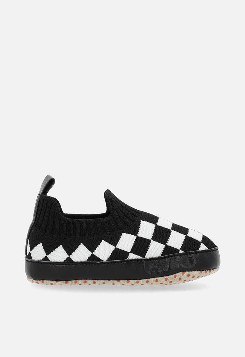 Pop Candy - Checker board slip on sneakers - black & white