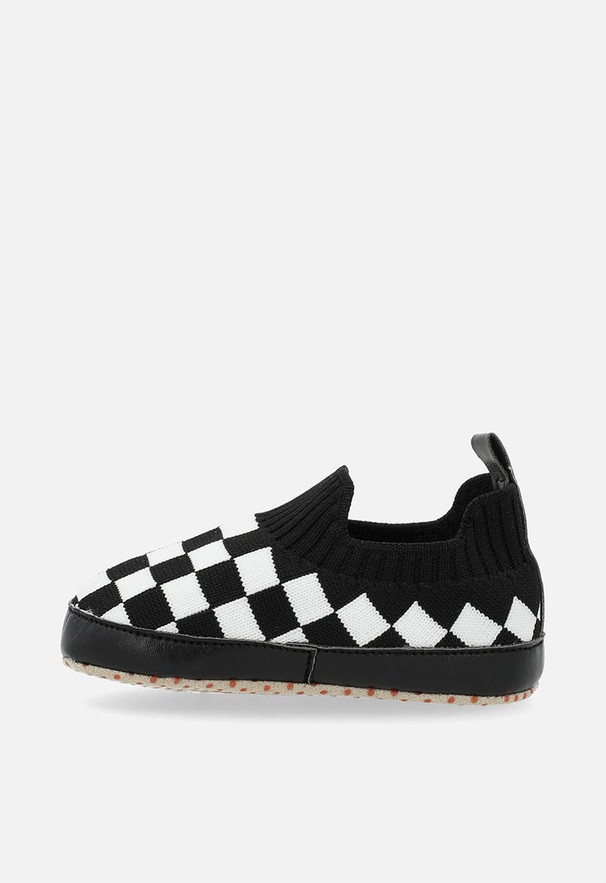 Pop Candy - Checker board slip on sneakers - black & white