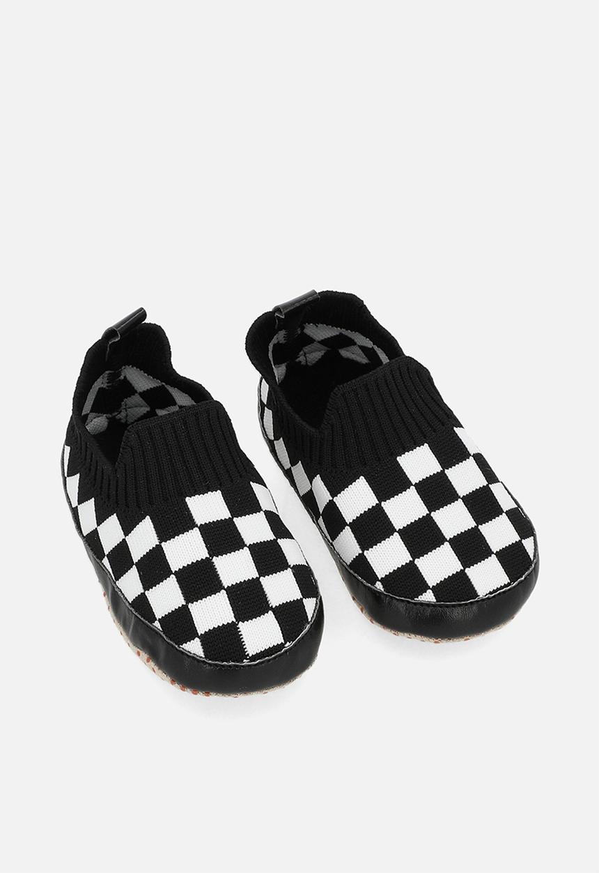 Pop Candy - Checker board slip on sneakers - black & white