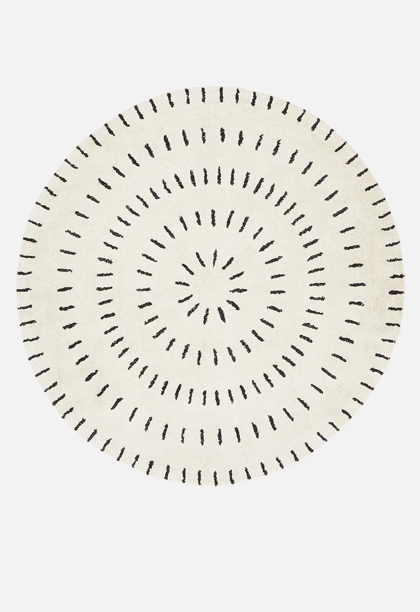 Sixth Floor - Tufted Cotton Rug - Ivory & Black