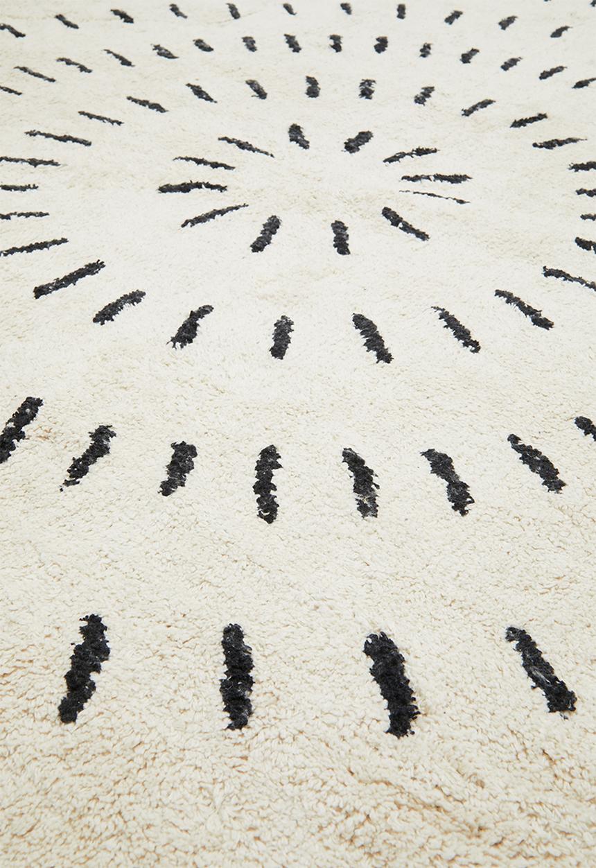 Sixth Floor - Tufted Cotton Rug - Ivory & Black