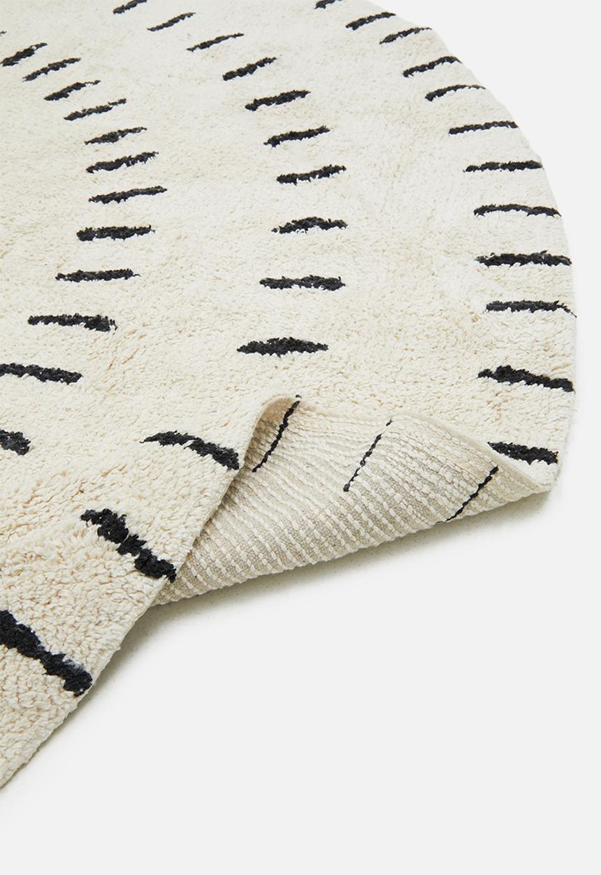 Sixth Floor - Tufted Cotton Rug - Ivory & Black
