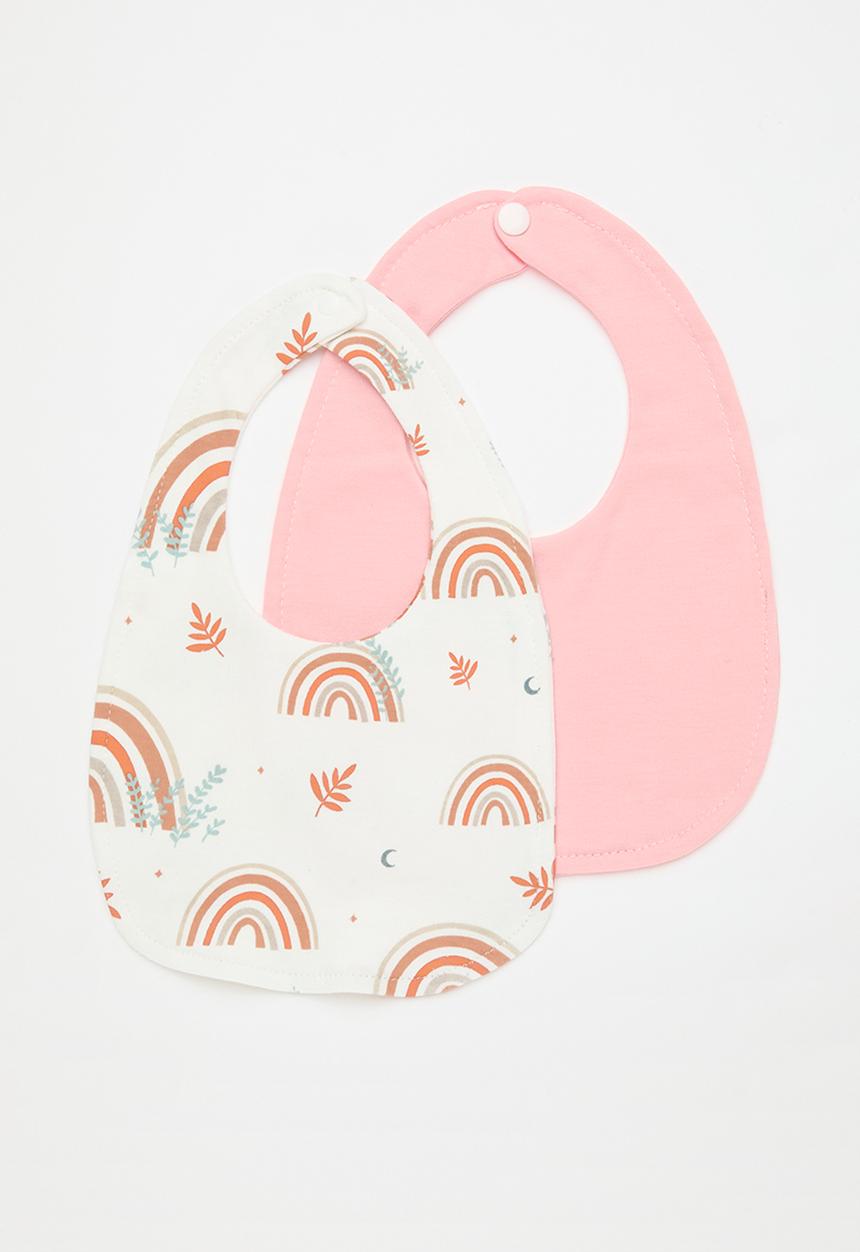 Pop Candy - 2 pack bib set - pink & white
