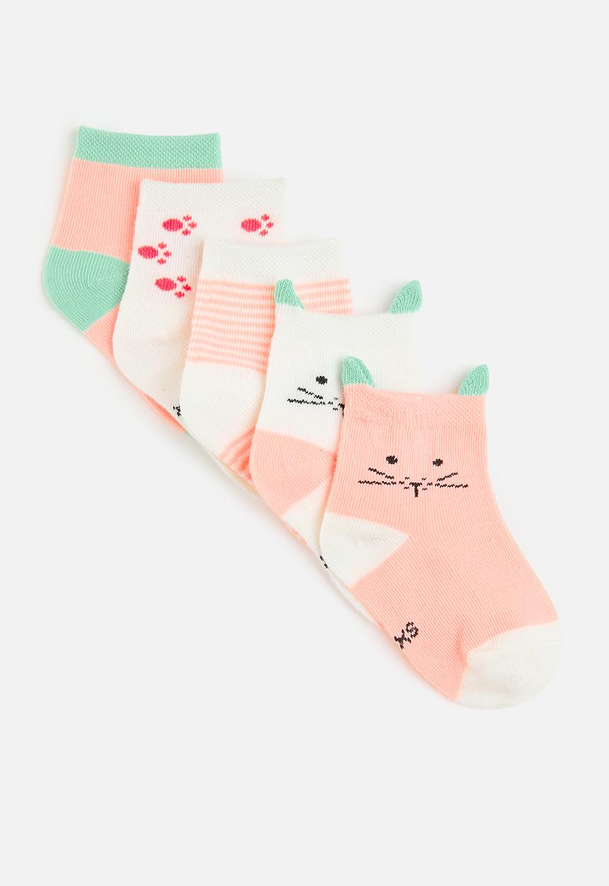 Pop Candy - 5 Pack sock set - pink & white
