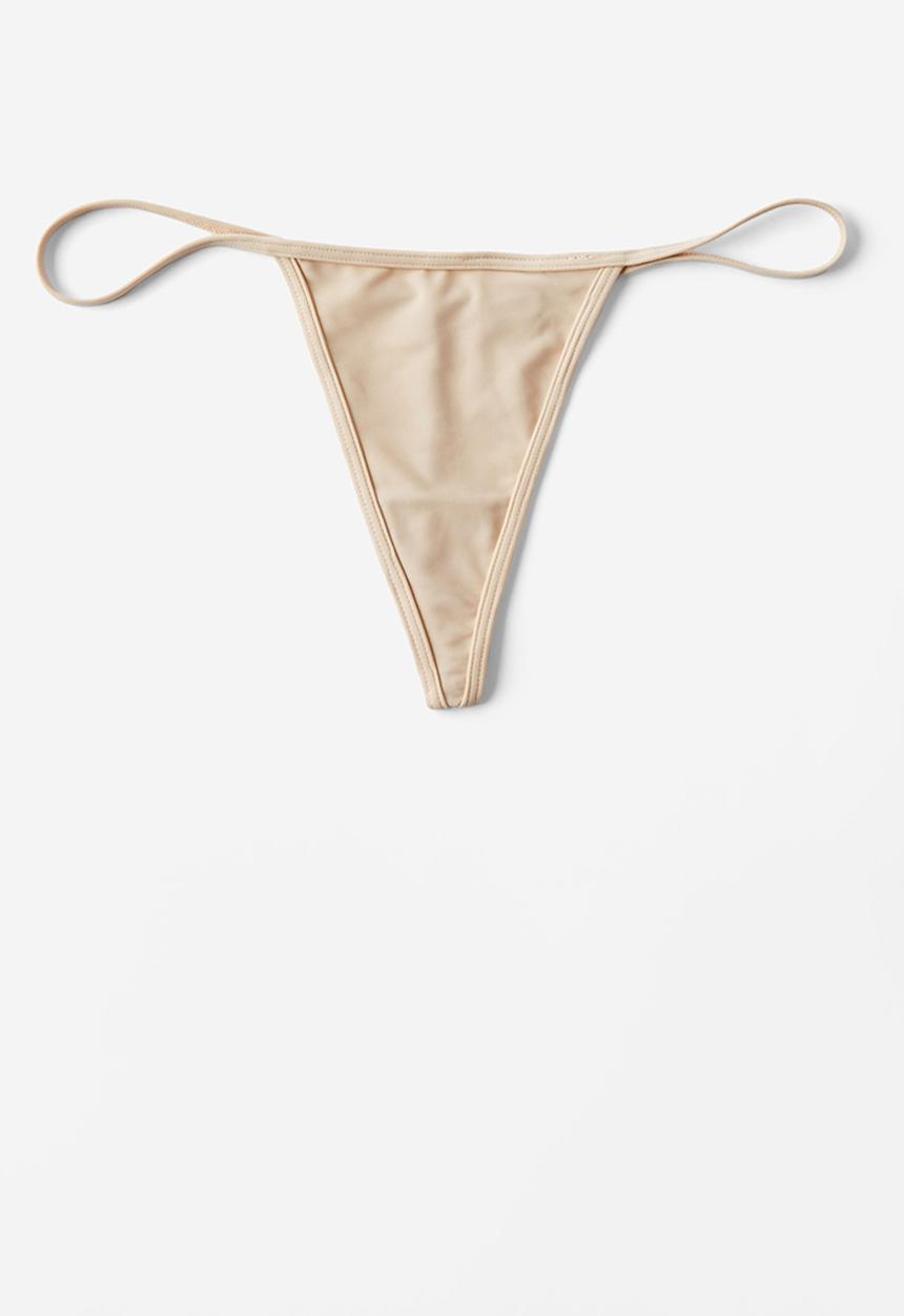 Cotton On - Tiny Invisible Tanga G String 3 Pack - Black/Frappe/Maple Sugar