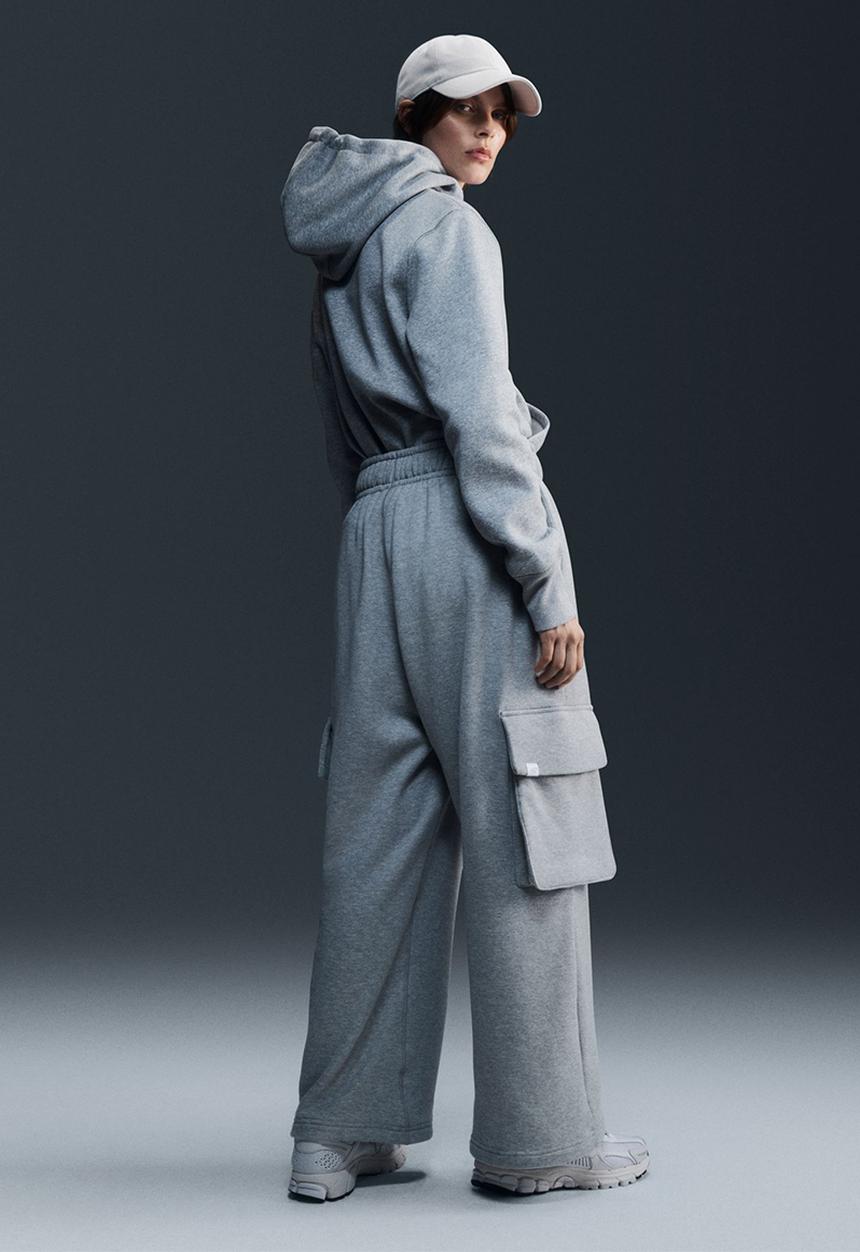 Nike - Nike Phoenix Fleece Hoodie - Dk Grey Heather/Sail