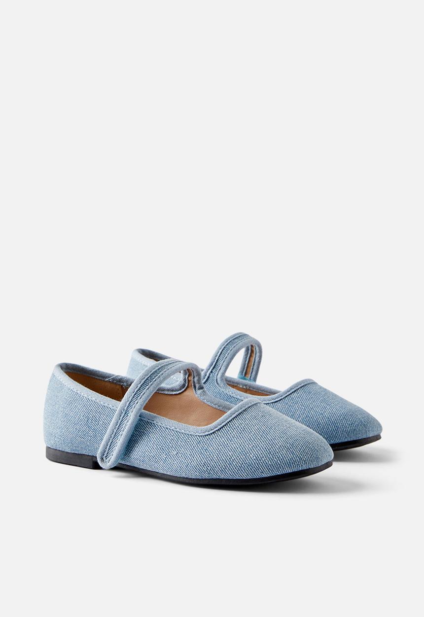Cotton On - Olivia ballet flat - washed denim/square toe