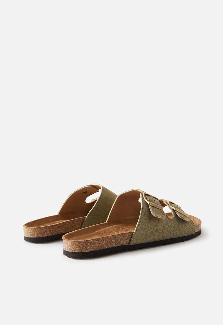 Cotton On - Rex double buckle slide - olive texture