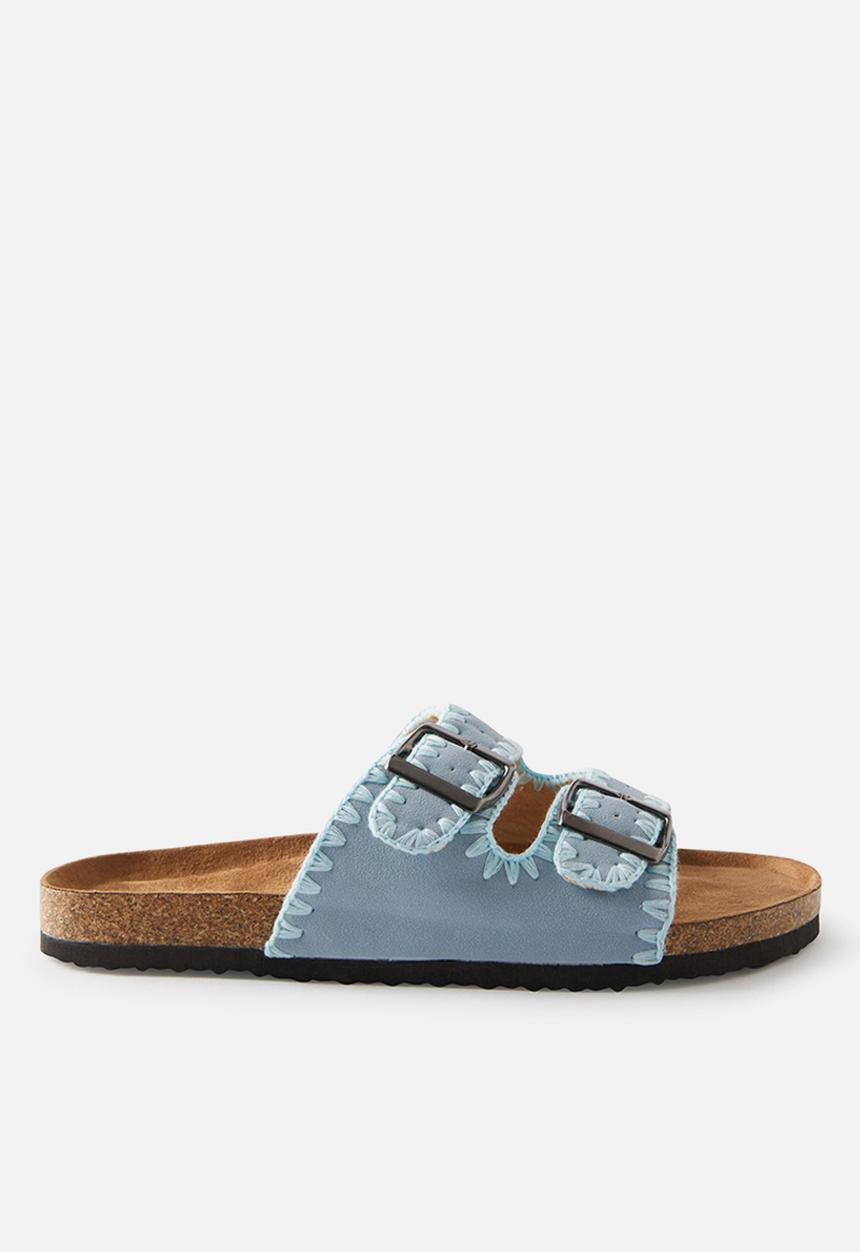Cotton On - Rex double buckle slide - soft blue/whipstitch