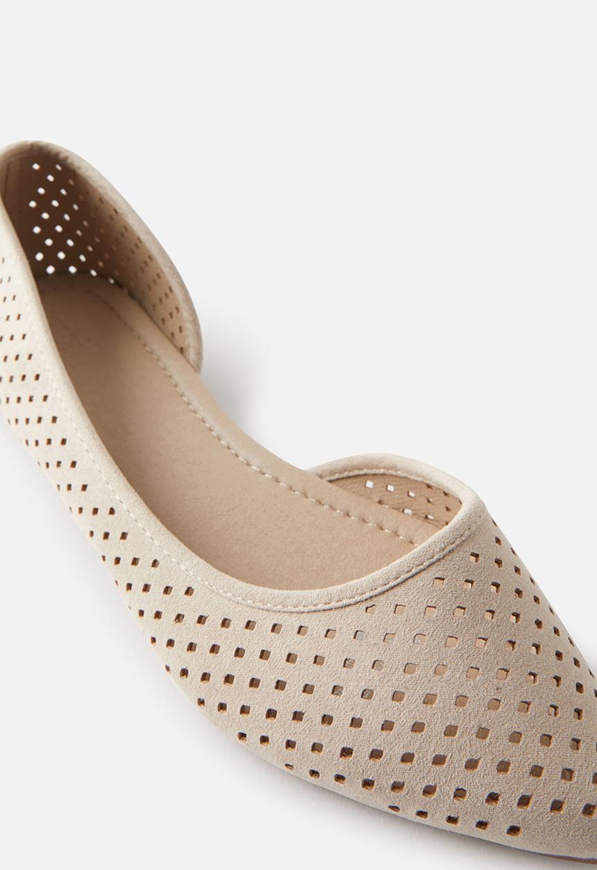 Cotton On - Prima Dorsay Ballerina- Taupe Micro