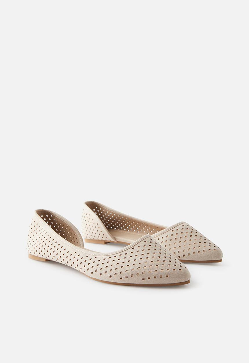 Cotton On - Prima Dorsay Ballerina- Taupe Micro