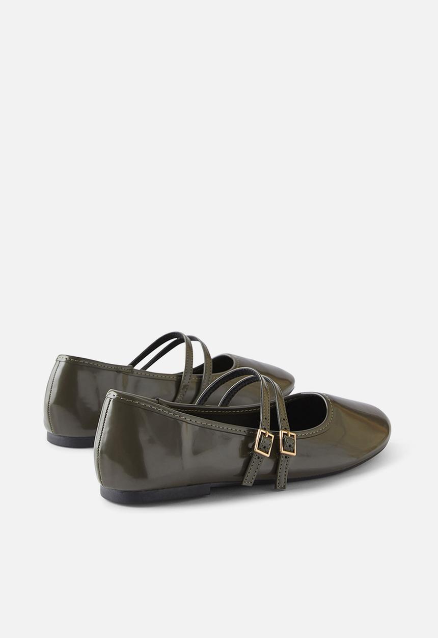 Cotton On - Romy double buckle ballet - olive box