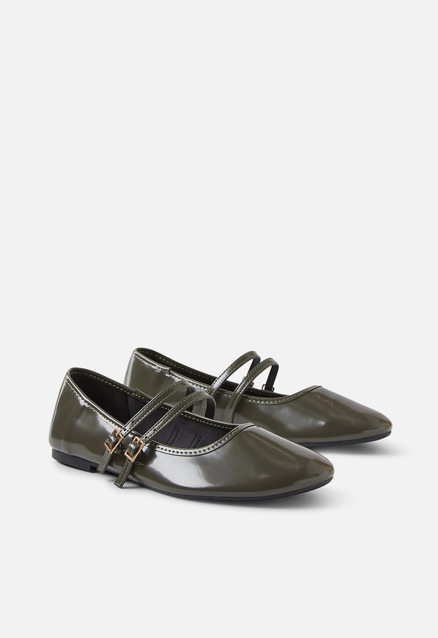 Cotton On - Romy double buckle ballet - olive box