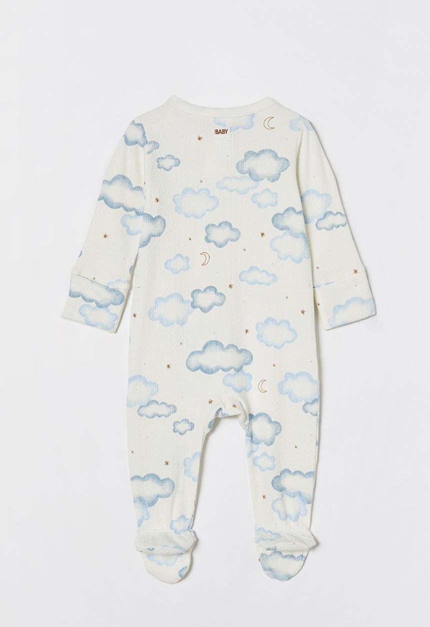 Cotton On - Organic pointelle zip romper - milk/clouds