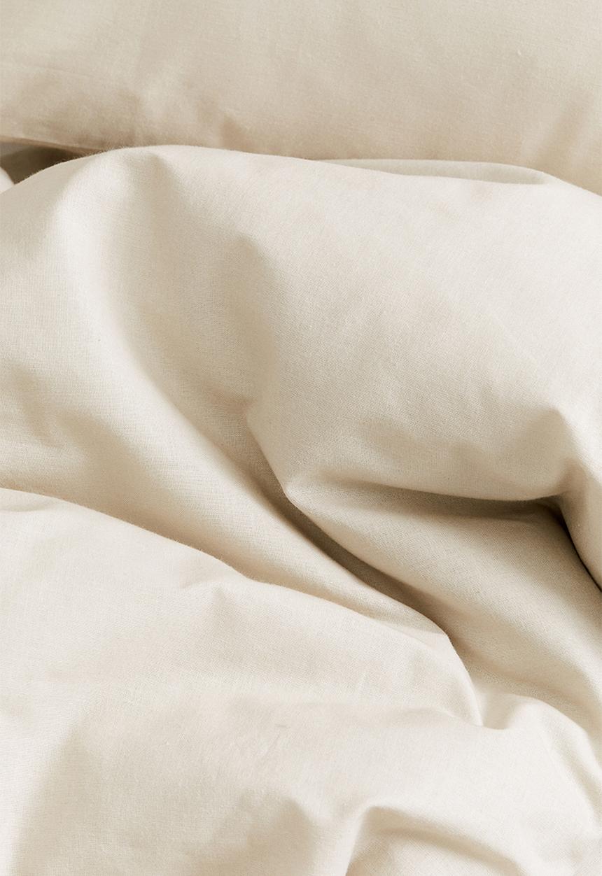 H&M - Cotton double/king duvet cover set - light beige