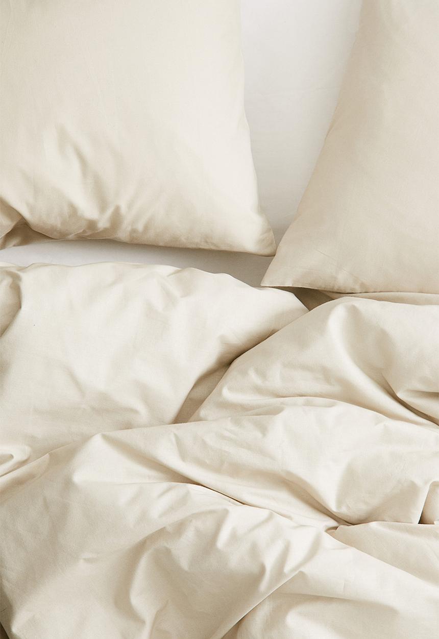 H&M - Cotton double/king duvet cover set - light beige