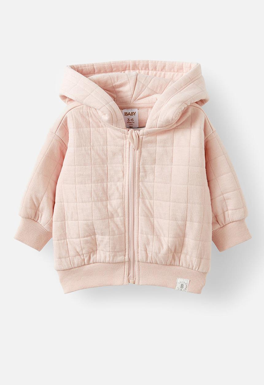 Cotton On - Quilted hooded zip through - pink pearl