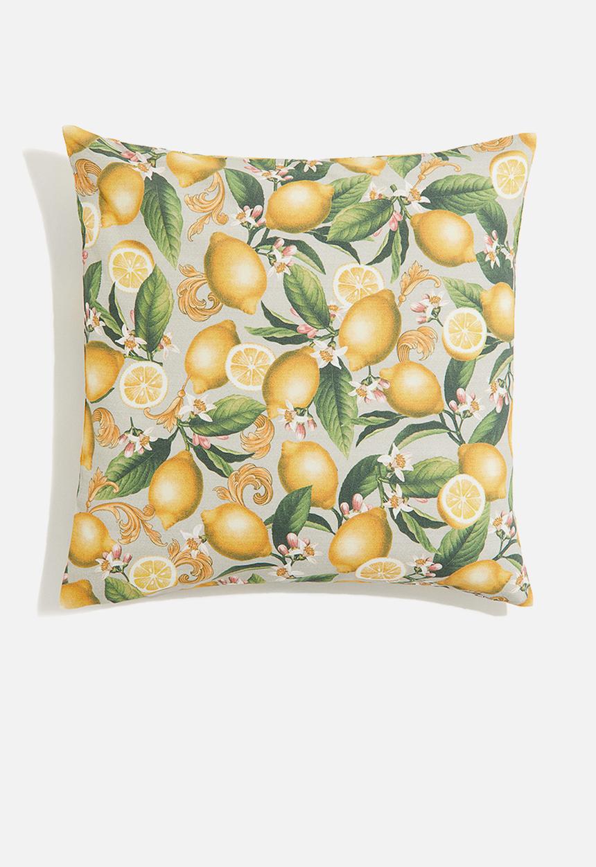 H&M - Patterned cushion cover - natural white/ emons 