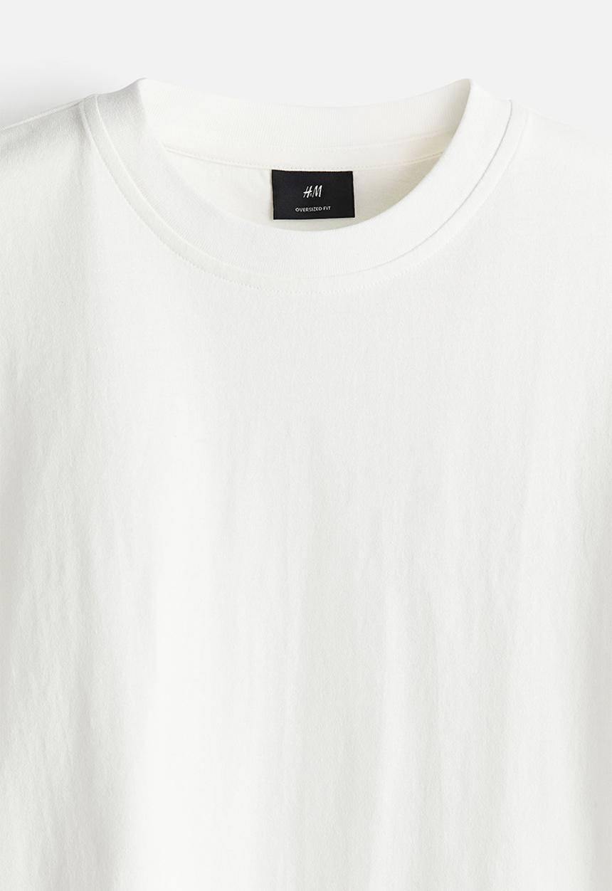 H&M - Oversized fit cotton T-shirt - white