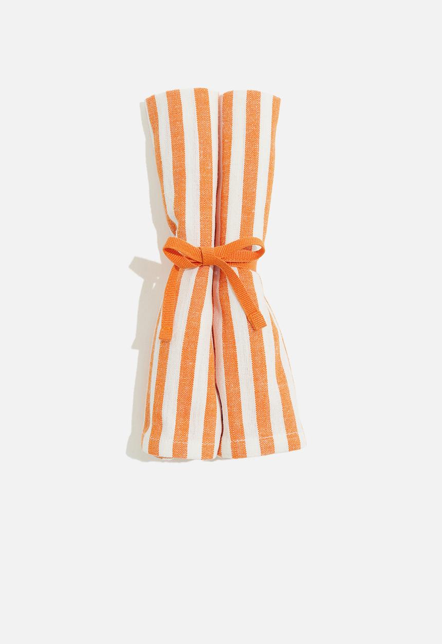 H&M - 2 pack napkins - orange striped 