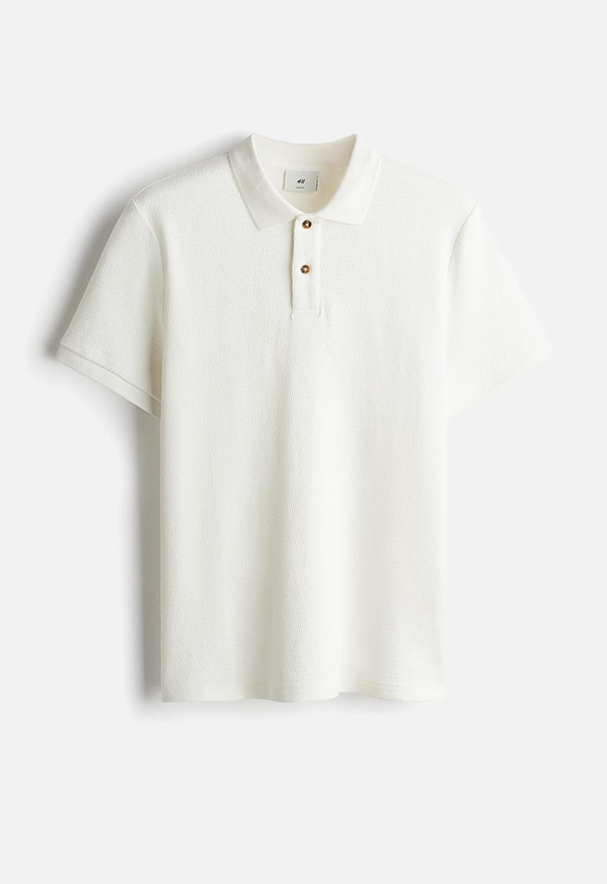 H&M - Slim fit polo shirt - white