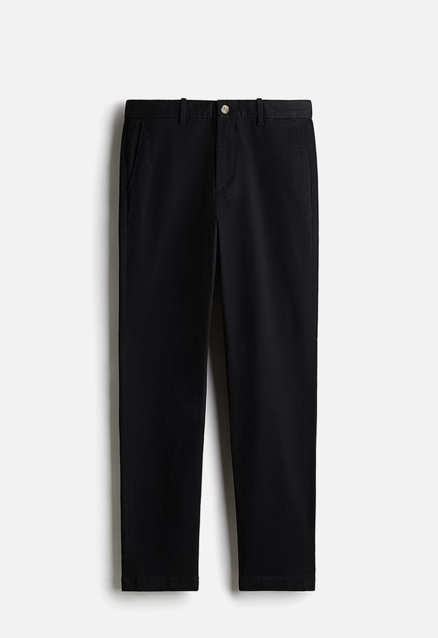 H&M - Slim fit cotton chinos - black