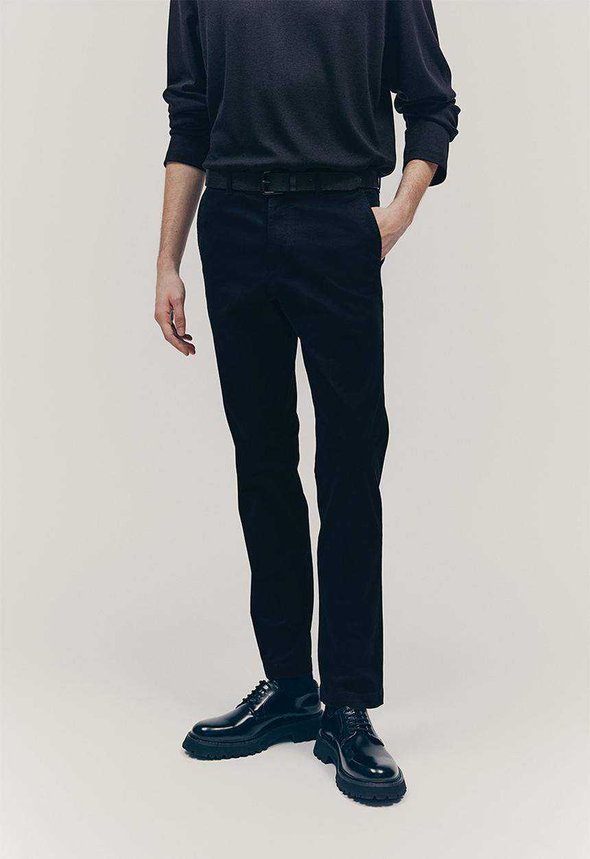 H&M - Slim fit cotton chinos - black