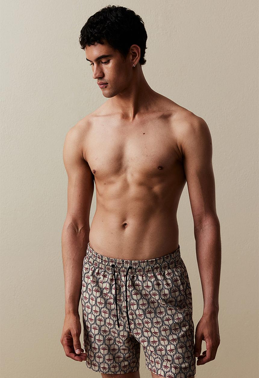 H&M - Patterned swim shorts - beige & palm trees 