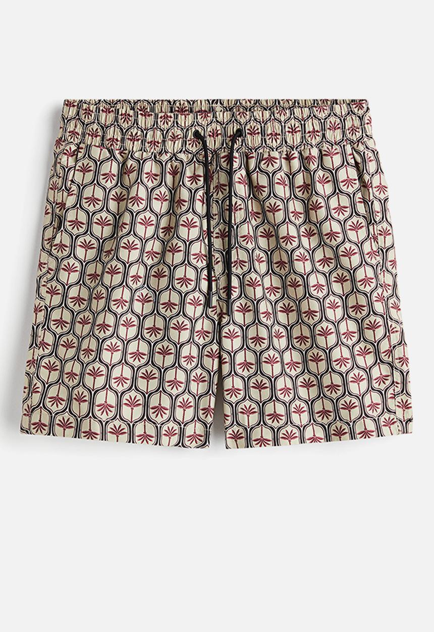 H&M - Patterned swim shorts - beige & palm trees 