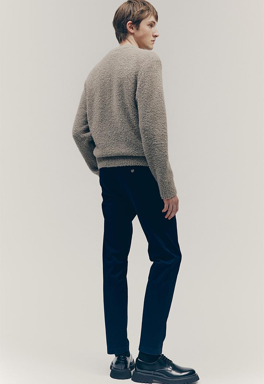 H&M - Slim fit cotton chinos - navy blue