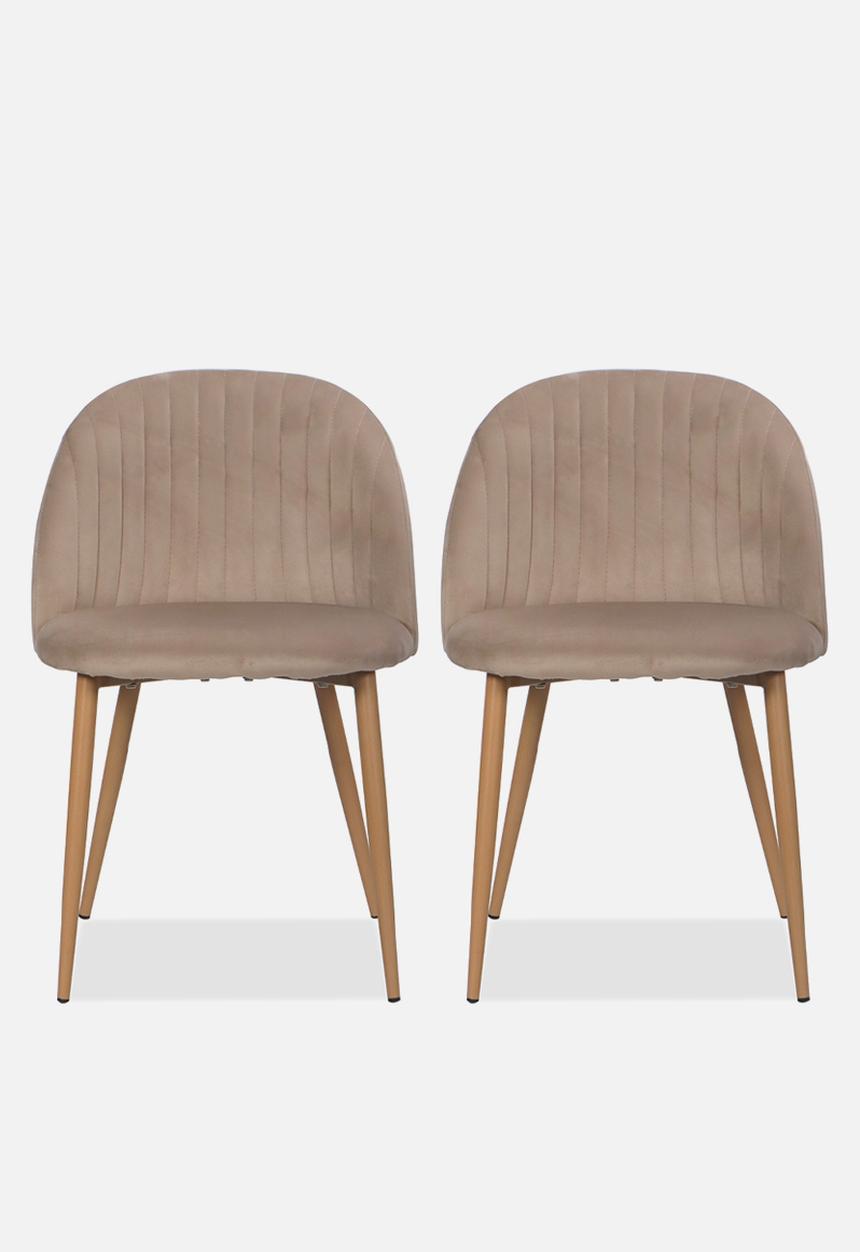 Sixth Floor - Pluto velvet dining chair set of 2-natual