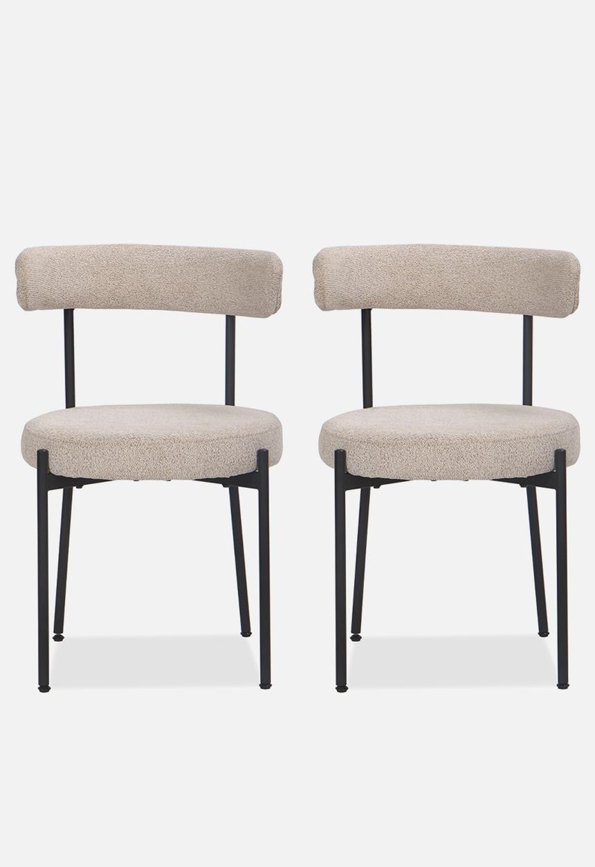 Sixth Floor - Anna woven dining chair set of 2- textured natural