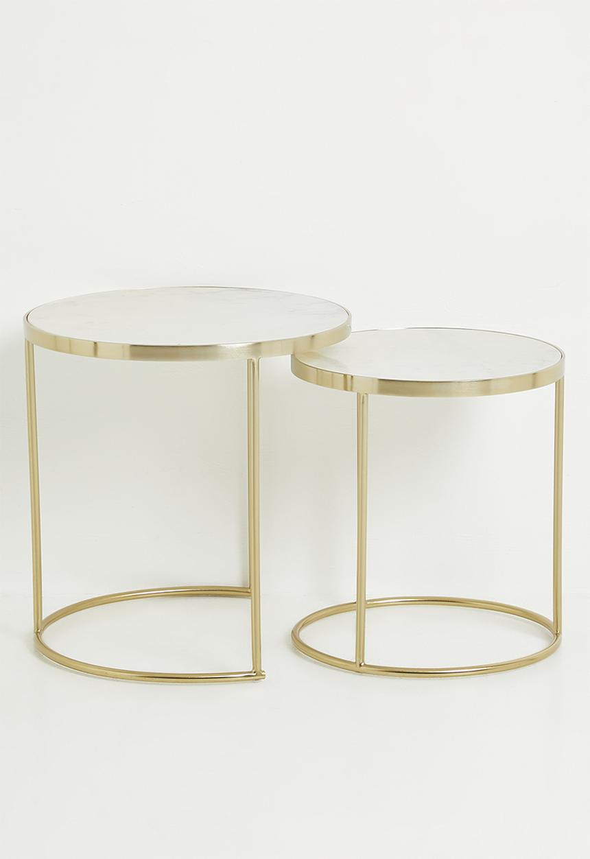 Sixth Floor - Arian marble nested side tables - natural