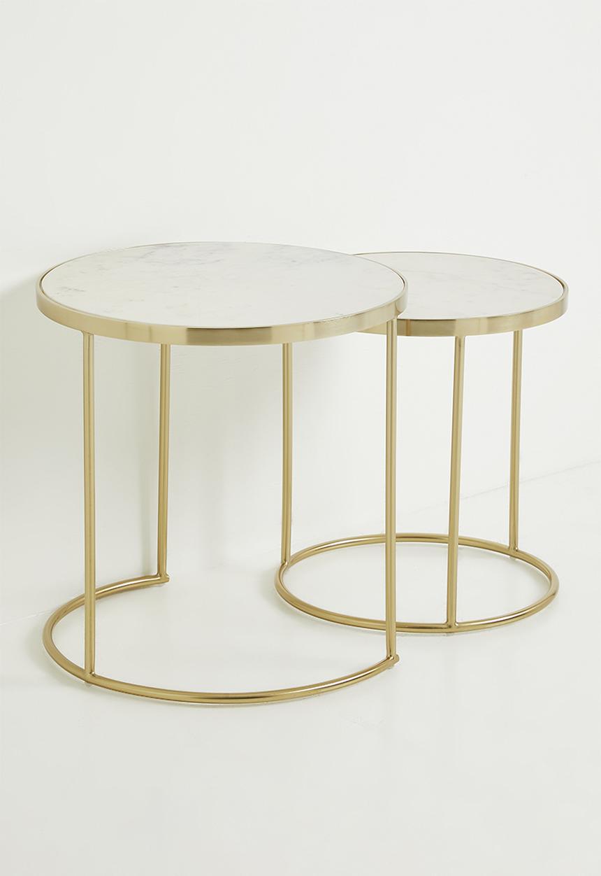 Sixth Floor - Arian marble nested side tables - natural
