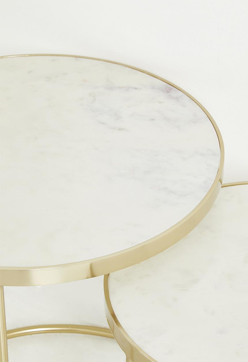 Sixth Floor - Arian marble nested side tables - natural