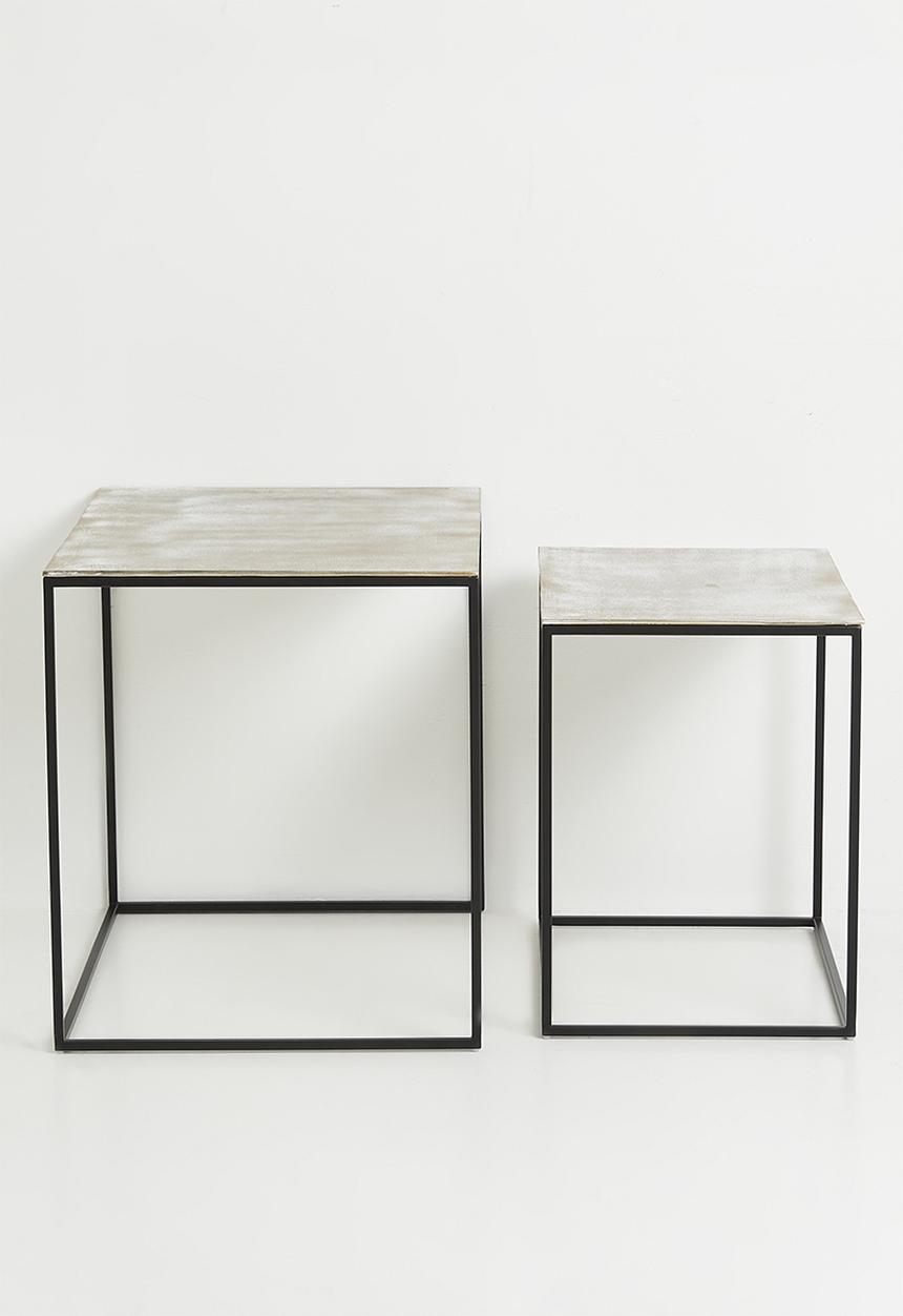 Sixth Floor - Lindsy nested metal side table - brass