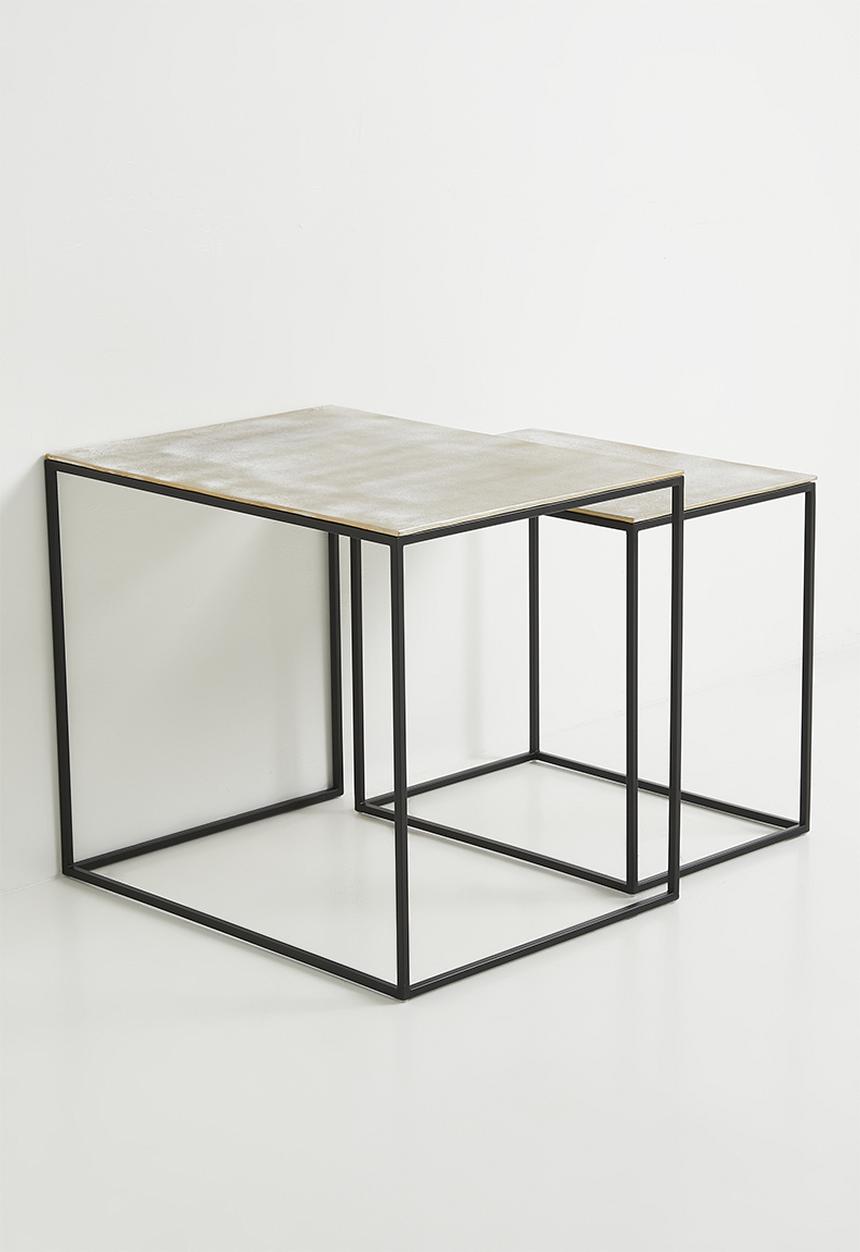 Sixth Floor - Lindsy nested metal side table - brass