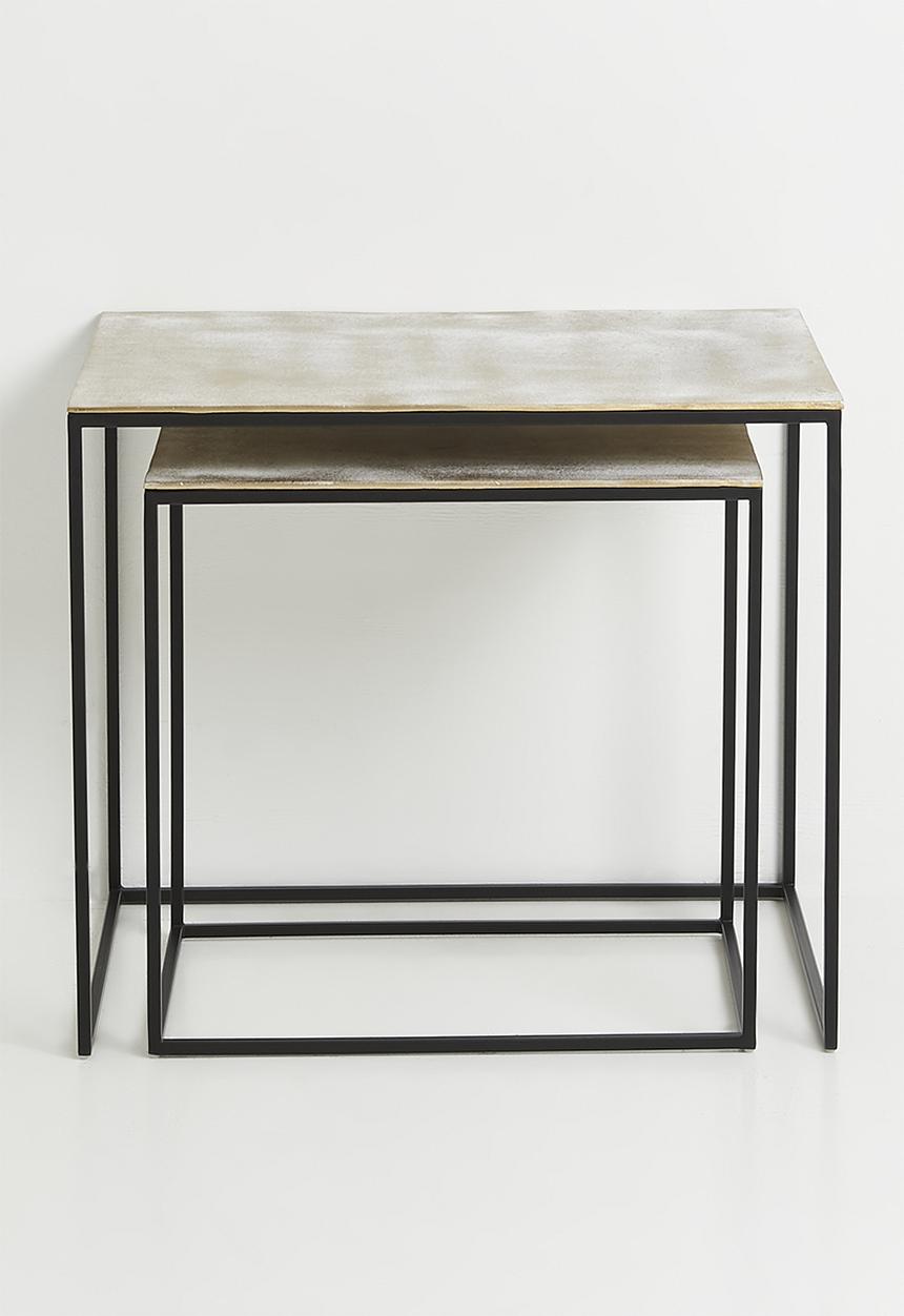 Sixth Floor - Lindsy nested metal side table - brass