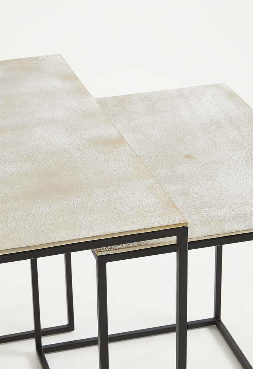 Sixth Floor - Lindsy nested metal side table - brass