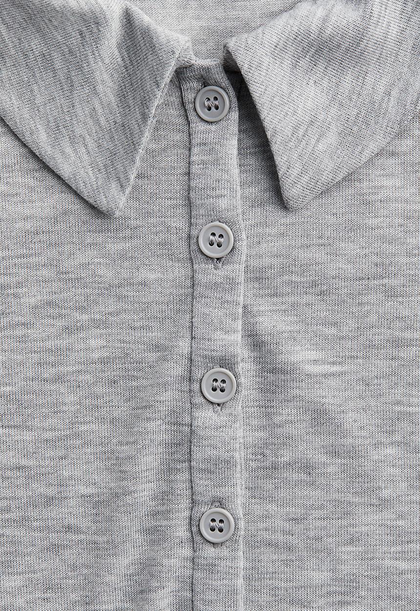 H&M - Jersey polo shirt - light grey marl