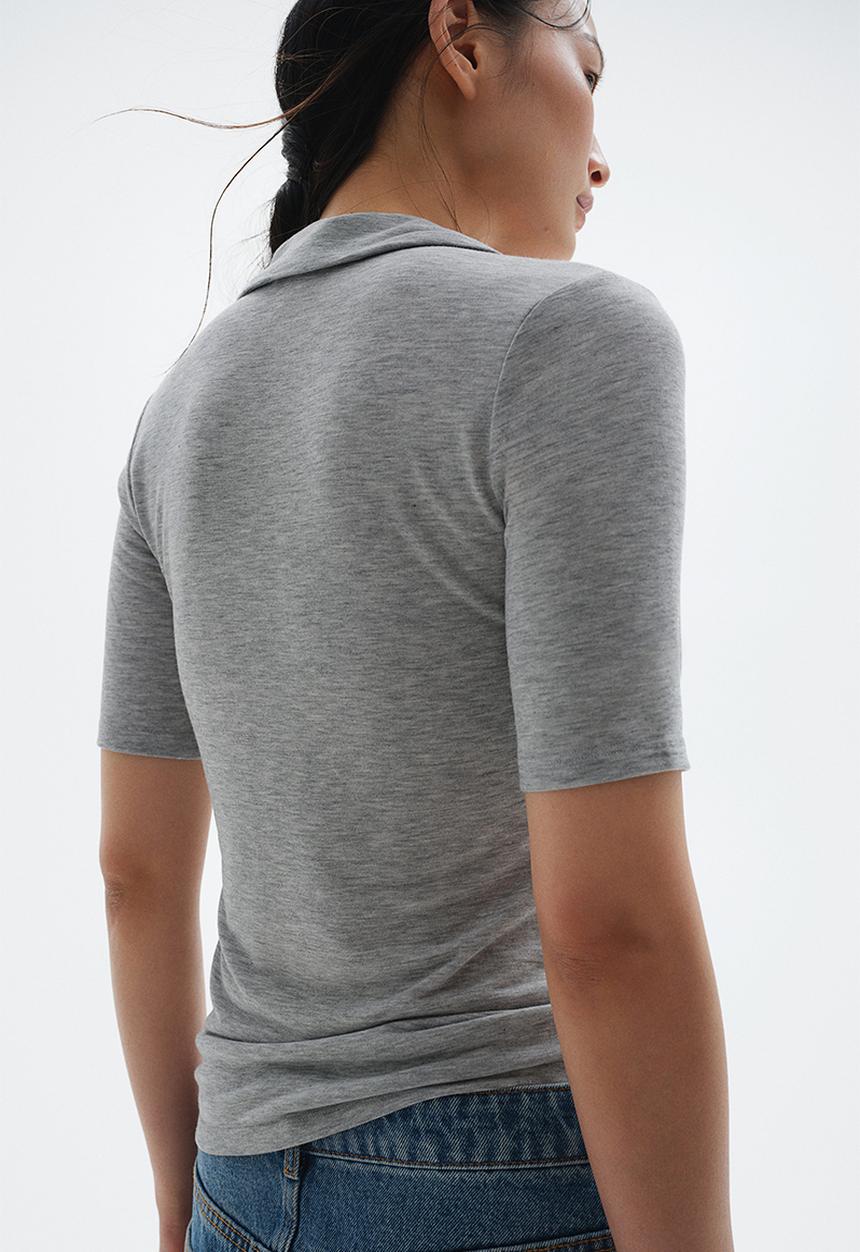 H&M - Jersey polo shirt - light grey marl