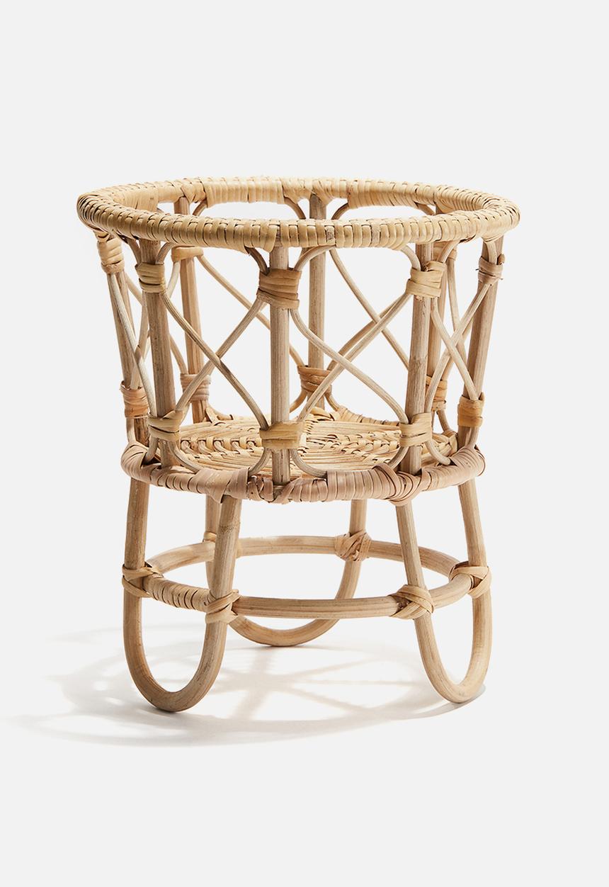 H&M - Rattan plant pot stand - beige