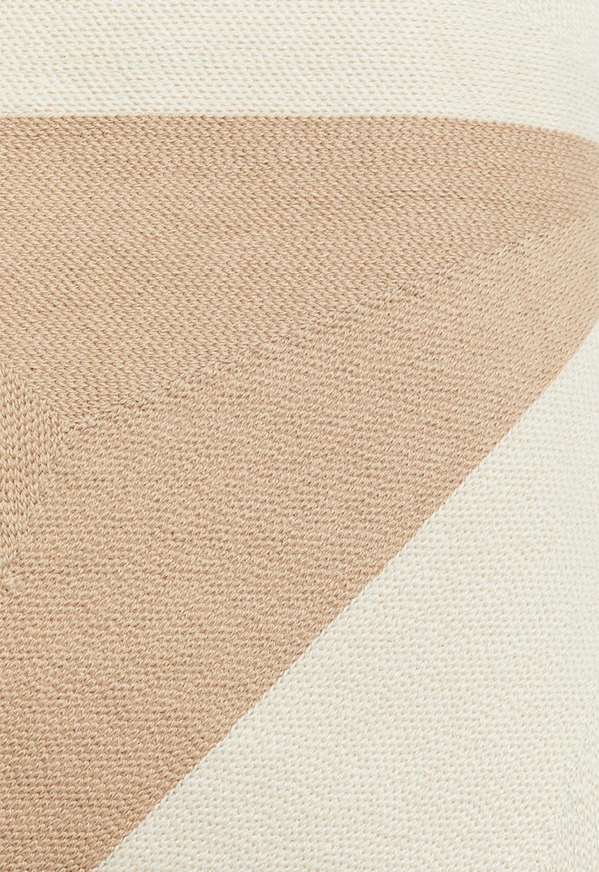 H&M - Patterned cushion cover - light beige 